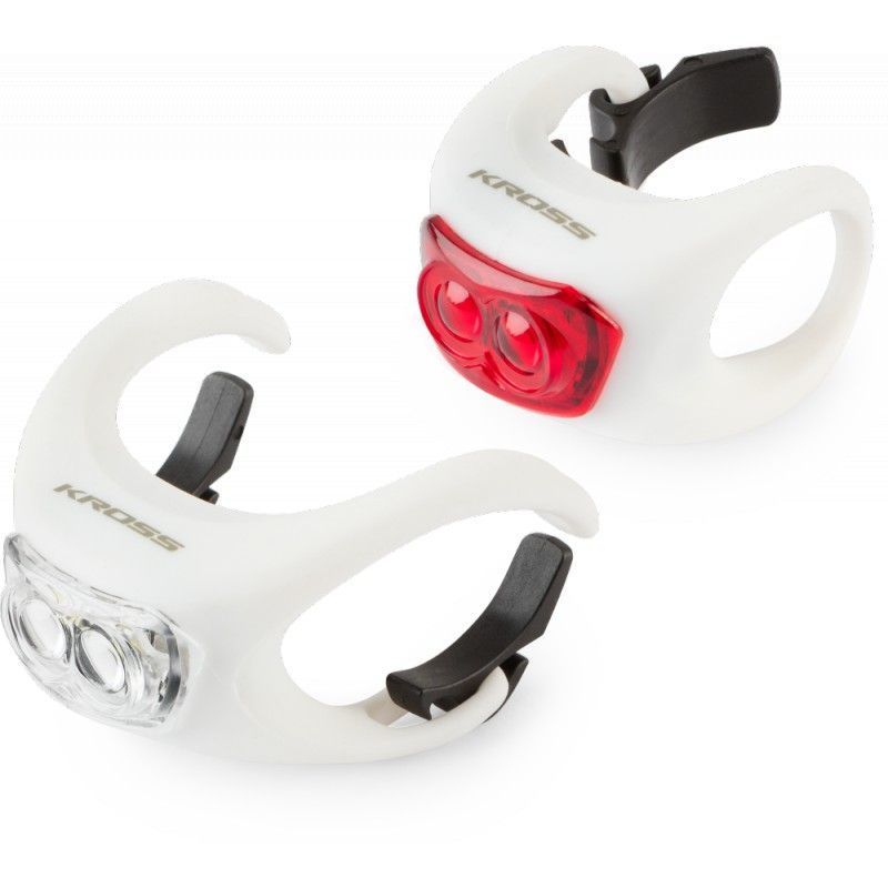 set-luces-led-bicicleta-kross-silicon-set-blanco