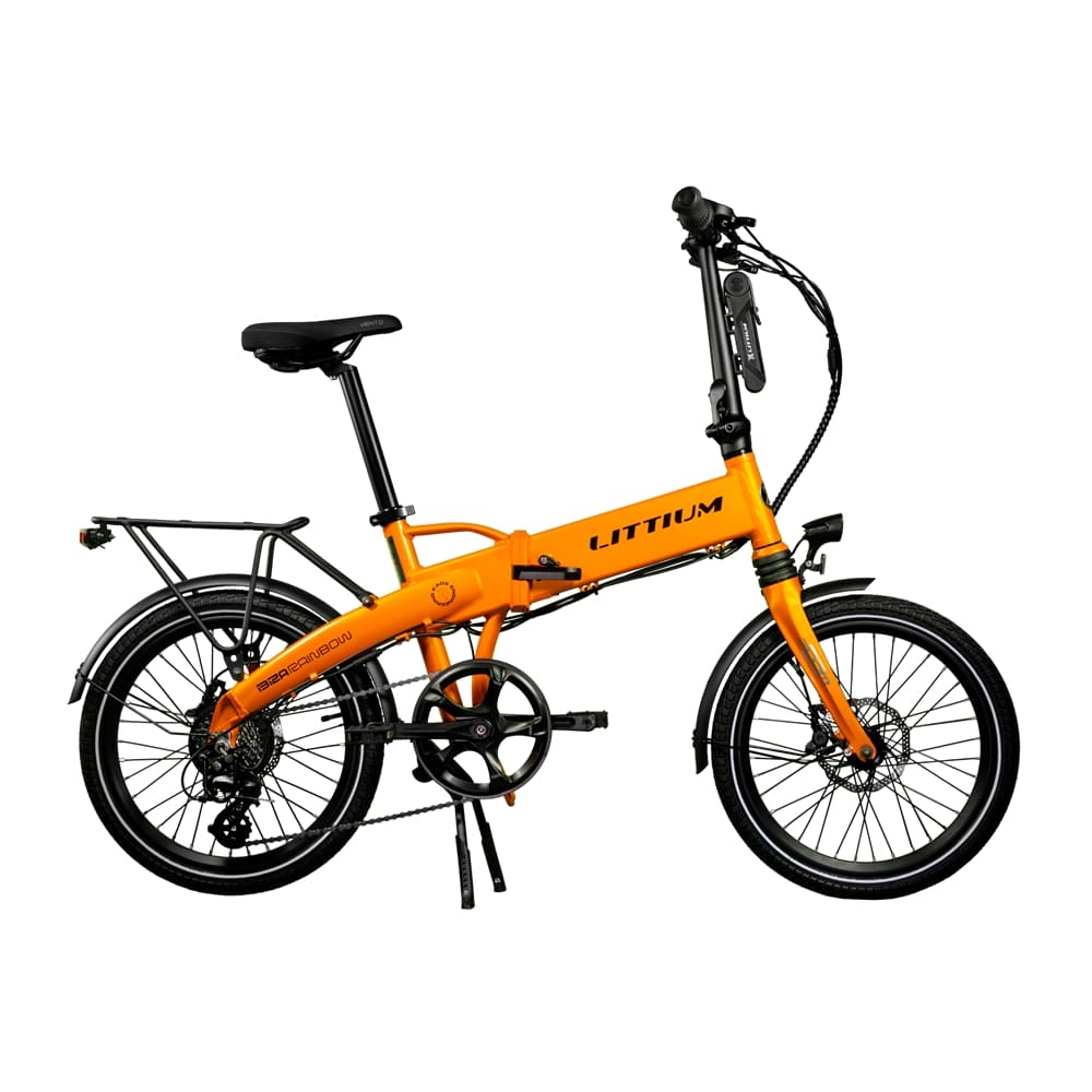 bicicleta-electrica-plegable-littium-ibiza-rainbow-orange-juice